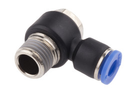 Złączka pneumatyczna R 1/4 męskie Wciskane 6 mm RS PRO Adapter gwintowany kolankowy R 1/4 męskie