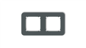 Mini Ramka Uniwersalna Podwójna Zaokrąglona Z Tworzywa Grafitowy Mat 28Mrtz-2