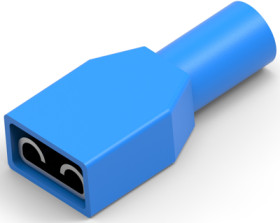 Insulated flat plug sleeve, 6.35 x 0.81 mm, 1.5 to 2.5 mm², AWG 16 to 14, brass, tin-plated, blue, 1377175-8