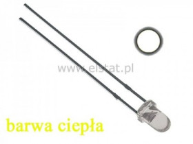 LED 3mm biała neutral 5cd 30st. 4500K 3,2V