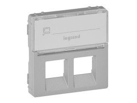 VALENA LIFE Plakietka z etykietą gniazda 2 x RJ45 aluminium 755482 LEGRAND