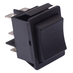 Black (On)-Off-(On) Momentary Rocker Switch 30 x 22.2mm DPDT 16A