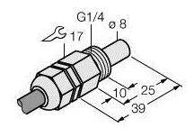 Turck 6870310 Czujnik zanurzeniowy FCS-G1/4T-NA, 1 szt.