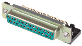 Złącze D-Sub 25-pinowe Żeński Kąt Proste Przewlekany Złoto