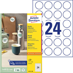 Avery-Zweckform L3415-100 All-purpose labels White Paper &#xD8;40mm 2400pcs Permanent