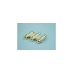 Łącznik RCA potrójny metal złoty