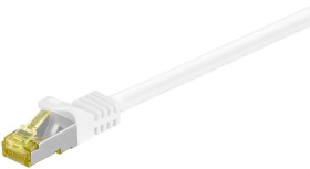RJ45 patchkabel, CAT 6A S/FTP (PiMF), 500 MHz z CAT 7 kable surowym, biały - Długość kabla 2 m