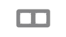 Mini Ramka Uniwersalna Podwójna Zaokrąglona Z Tworzywa Szary Mat 27Mrtz-2