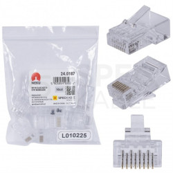 Wtyk modularny RJ45 8P8C kat.6 nieekranowany UTP uniwersalny drut linka NEKU opakowanie WORECZEK 10szt.