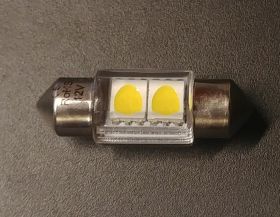 Żarówka LEDOWA 12V 10x31mm biała zimna 2xSMD KRÓTKA
