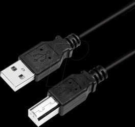 CU0007B USB 2.0 cable, USB-A/M to USB-B/M, black, 2 m