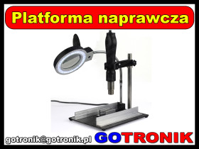Platforma naprawcza z uchwytem do płytek PCB + statyw do kolby