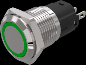 Signal light, 12 V (AC), 12 V (DC), green, Mounting Ø 16 mm, LED number: 1, 82-4151.0133