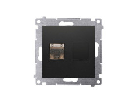 SIMON 54 Gniazdo komputerowe pojedyncze czarny RJ45 kat.6 ekranowane D61E.01/49 KONTAKT SIMON