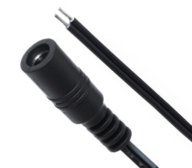 Przewód DC dwużyłowy 2x0,5mm2 gniazdo 2,5x5,5 mm | 1,5m.