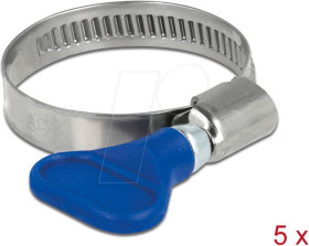 19515 Hose clips with wing nut, 25 - 40 mm, 5 pieces, stainless steel