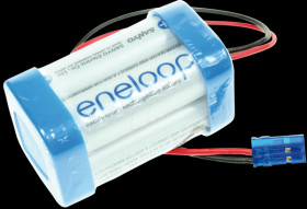 Rechargeable battery pack, NiMh, 2 Ah, 4.8 V, 4 cells, cube