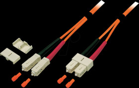 O6413.0,50 Duplex Jumper SC-SC 50125µ, OM2, LSZH, orange, 3 mm, 0.5 m