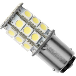 LED lamp, BA15d, 3 W, 350 lm, 30 V (DC), 18 V (AC), 6000 K, 360 °, LED modul, white, 52143015