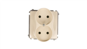 Simon Basic Gniazdo Podwójne B/U 16A Ip20 Beżowe Bmg2m.01/12