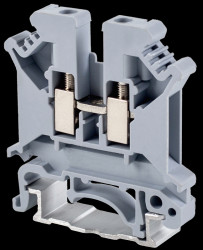 Zacisk śrubowy 4mm2 fazowy połączeniowy 41A na szynę szary