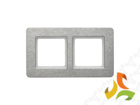 BERKER Q.7 Ramka 2 podwójna pozioma metal stal szlachetna 10226083 HAGER
