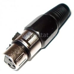 Wtyk mikrofonowy żeński czarny 3pin