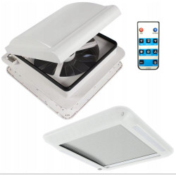 Okno dachowe 340mm 14" 12V Biał wentylator + zasłona