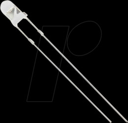 3034W2C-DSE-C LED, 3mm, wired, white, 6500 mcd, 40°