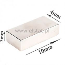 Magnes neodymowy prostokątny 10x4x3mm