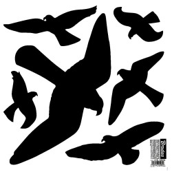 Odstraszacz ptaków BRADAS samoprzylepne naklejki na szybę duże zestaw 6x10 sztuk CTRL-BR002