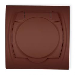 Gniazdo bryzgoszczelne 2P+Z (klapka w kolorze obudowy)