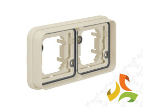 BERKER W.1 Ramka 2 podwójna pozioma do montażu podtynkowego IP55 biały 13293502 HAGER