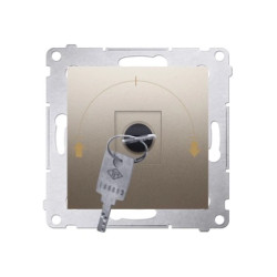 Simon 54 Łącznik żaluzjowy na kluczyk 1-bieg. 3 pozycyjny I-0-II 2 styki N/O 5A złoty mat DWZK.01/44