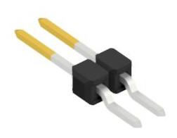 Pin header, 2 pole, pitch 2.54 mm, straight, black, 10050369