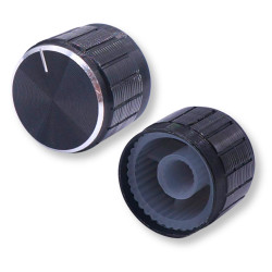 Aluminiowa gałka potencjometru 14,3mm czarna montaż wciskany na oś 6mm