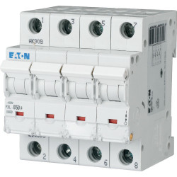 Wyłącznik nadprądowy MCB, Typ C, 4-biegunowy, 50A, 400V, Eaton, PXL