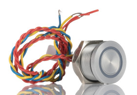 Przełącznik piezoelektryczny, Luźny przewód, 200 mA przy 24 V DC, SPST, Czerwony, -40 → +75°C