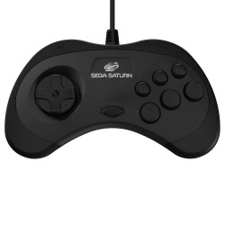 Retro-Bit Official SEGA Saturn 8-Button USB Arcade Pad - Black [discontinued]