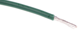 Przewód montażowy 0,2mm² Zielony RS PRO XLPE 24 AWG 300 V dł. 100m 11/0,16 mm +125°C UL 1581, UL 758