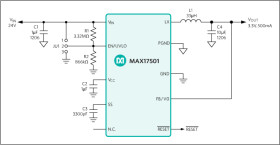 60V, 500mA, Ultra-Small, High-Efficiency, Synchronous Step-Down DC-DC Converter