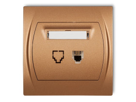LOGO Gniazdo telefoniczne 1xRJ11 4-stykowy złoty metalik 8LGT-1 KARLIK