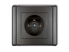 FLEXI Gniazdo pojedyncze z uziemieniem (bez przesłon torów prądowych) grafitowy 11FGP-1z KARLIK