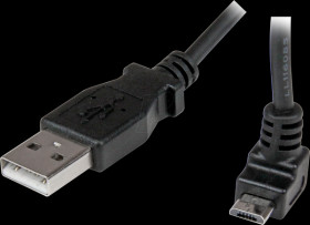 USBAUB1MU USB 2.0 cable, USB type-A connector to Micro B plug, angled, 1 m