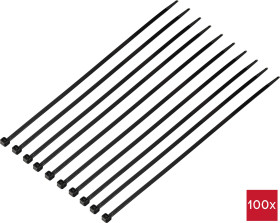 TRU COMPONENTS TC-12523680 Opaska kablowa 300 mm 4.8 mm czarny 100 szt.