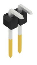 Pin header, 2 pole, pitch 2.54 mm, angled, black, 10052958