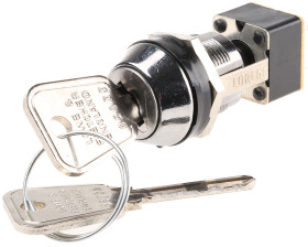 Wyłącznik kluczykowy, DPDT, 4 A @ 250 V ac 2-Way, -25 → +85°C