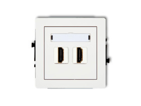 DECO Gniazdo HDMI podwójne 2.0 biały DHDMI-4 KARLIK