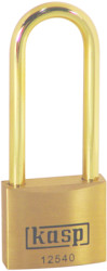 Padlock, high shackle, level 5, shackle (H) 63 mm, brass, (B) 40 mm, K12540L63BD