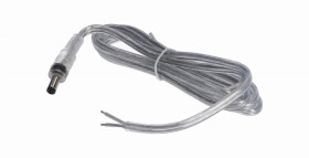 Wtyk DC 5.5x2.1 przewód przeźroczysty 150cm 18awg